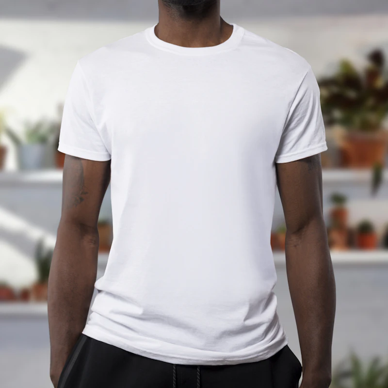 A blank tee being customised in the Merchforge 3D builder